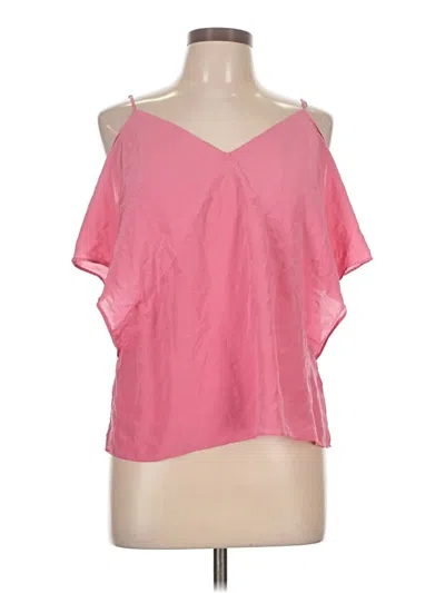 Pre-owned Bailey44 Short Sleeve Silk Top Pink Cold Shoulder Neckline Tops
