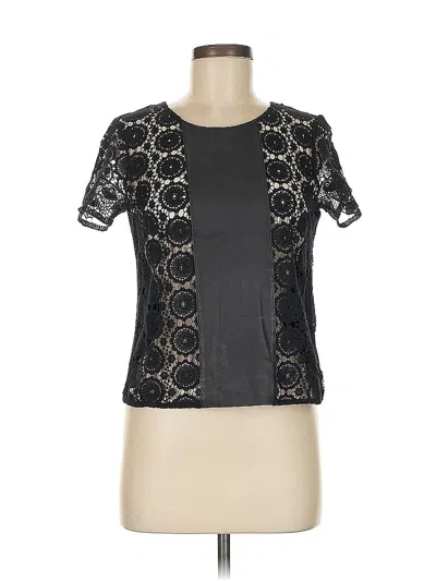 Pre-owned Bailey44 Short Sleeve Top Black Keyhole Neckline Tops