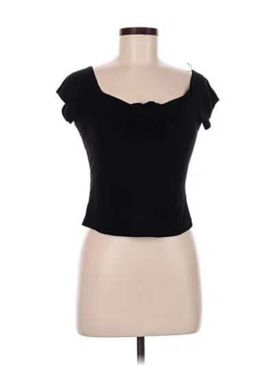 Pre-owned Bailey44 Short Sleeve Top Black Sweetheart Neckline Tops