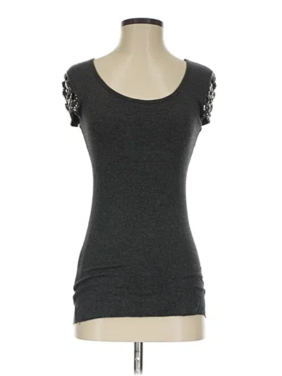 Pre-owned Bailey44 Short Sleeve Top Gray Sweetheart Neckline Tops