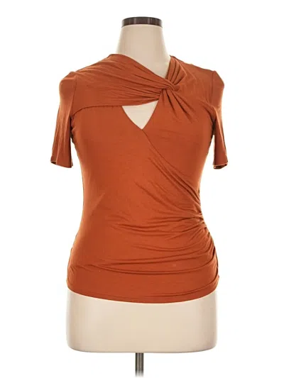 Pre-owned Bailey44 Short Sleeve Top Orange Cowl Neck Tops