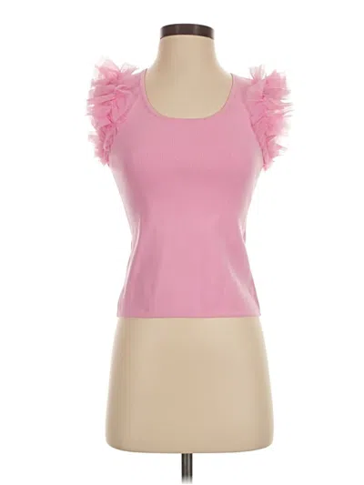 Pre-owned Bailey44 Short Sleeve Top Pink Sweetheart Neckline Tops