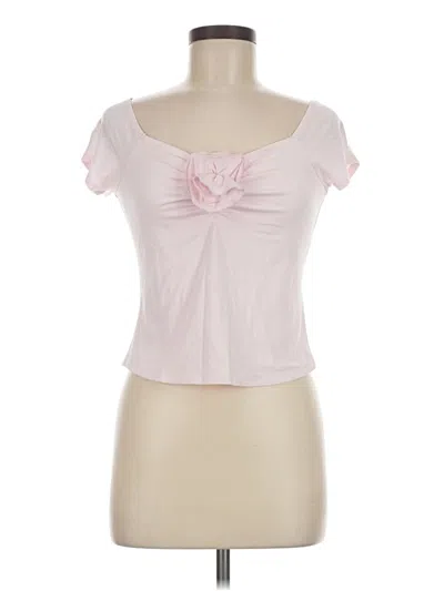 Pre-owned Bailey44 Short Sleeve Top Pink Sweetheart Neckline Tops