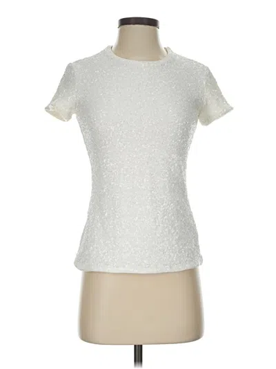Pre-owned Bailey44 Short Sleeve Top Silver Mock Neckline Tops