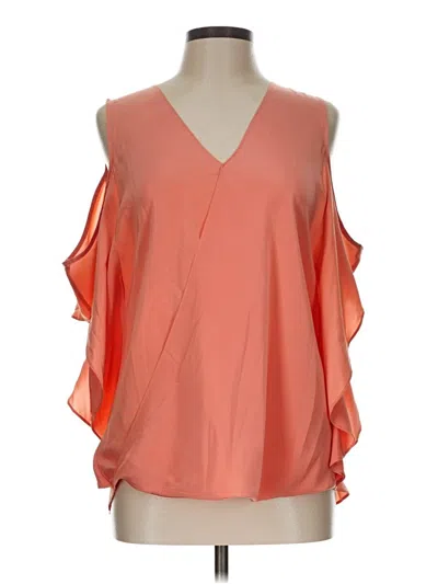 Pre-owned Bailey44 Sleeveless Silk Top Orange Cold Shoulder Neckline Tops