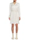 Bailey44 Women's Kalia Belted Satin Shirtdress In Creme