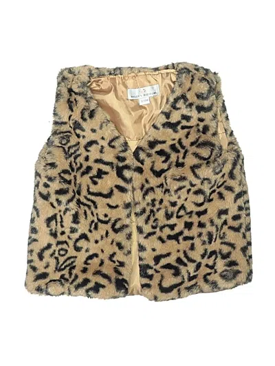 Pre-owned Bailey's Blossoms Kids' Faux Fur Vest In Gold