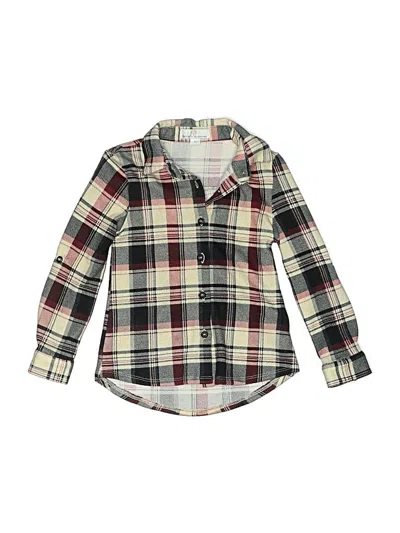 Pre-owned Bailey's Blossoms Kids' Long Sleeve Button Down Shirt In Gray