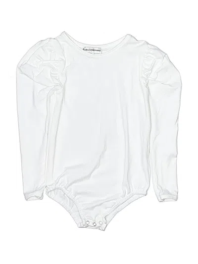 Pre-owned Bailey's Blossoms Kids' Long Sleeve Onesie In White