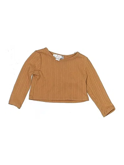 Pre-owned Bailey's Blossoms Babies' Long Sleeve Top Gold Open Neckline Tops