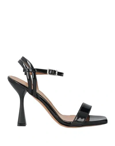 Bailly Woman Sandals Black Size 7 Textile Fibers