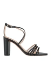 Bailly Woman Sandals Black Size 8 Textile Fibers