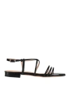 Bailly Woman Sandals Black Size 6 Textile Fibers In Black
