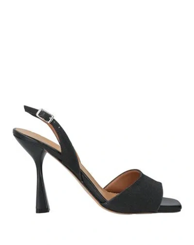 Bailly Woman Sandals Black Size 8 Textile Fibers