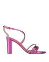 Bailly Woman Sandals Fuchsia Size 8 Textile Fibers In Pink
