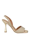 Bailly Woman Sandals Gold Size 8 Textile Fibers