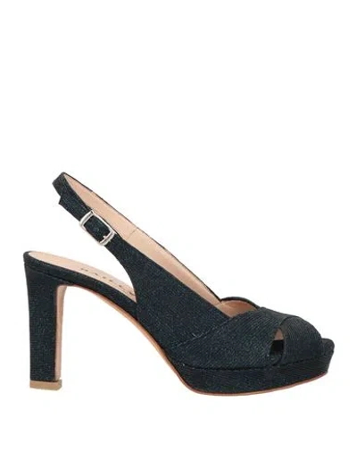 Bailly Woman Sandals Midnight Blue Size 10 Textile Fibers