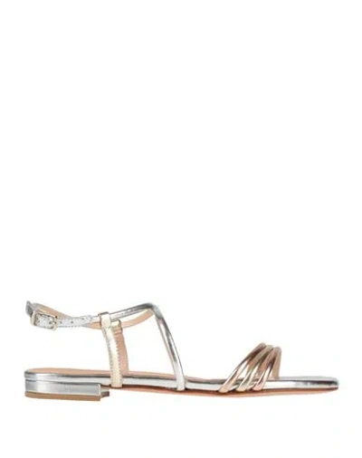 Bailly Woman Sandals Silver Size 7 Textile Fibers