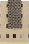 Baina Beige & Black Torrens Claremont Towel Set