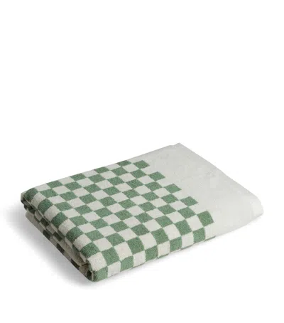 Baina Check Roman Beach Towel In Green