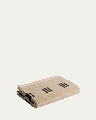 Baina Claremont Bath Towel In Sand Noir
