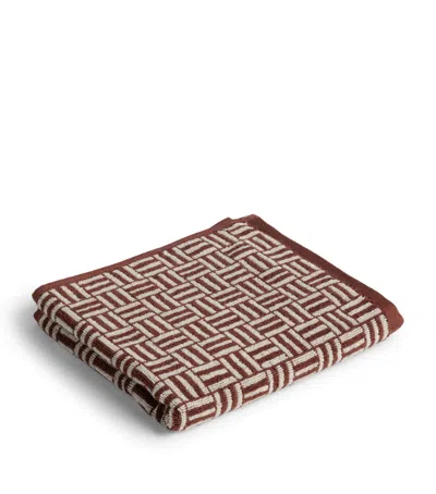 Baina Cotton Weave Mudbrick Hand Towel In Brown