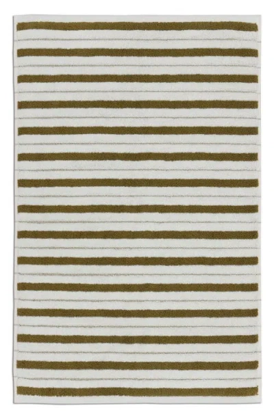 Baina Echo Organic Cotton Bath Mat In Caper / Chalk