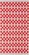 Baina Gray & Red Busby Pool Towel In Cloud / Ranch Red
