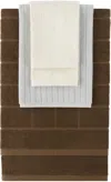 Baina Multicolor Essential Bathroom 07 Set, 5 Pcs In Ivory / Tabac / Lake