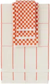 Baina Orange & White Essential Bathroom 15 Set, 5 Pcs In Paloma