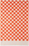 Baina Orange & White Roman Pool Towel In Paloma Sun / Ecru