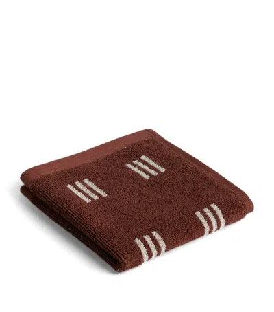 Baina Organic Cotton Weave Face Cloth In Brown