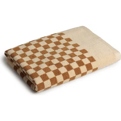 Baina Roman Organic Cotton Pool Towel In Brown