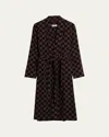 Baina Sulis Organic Cotton Bath Robe In Tabac And Noir