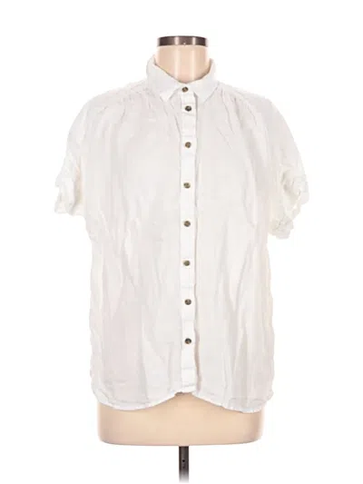 Pre-owned Baird Mcnutt For J.crew Short Sleeve Blouse In White