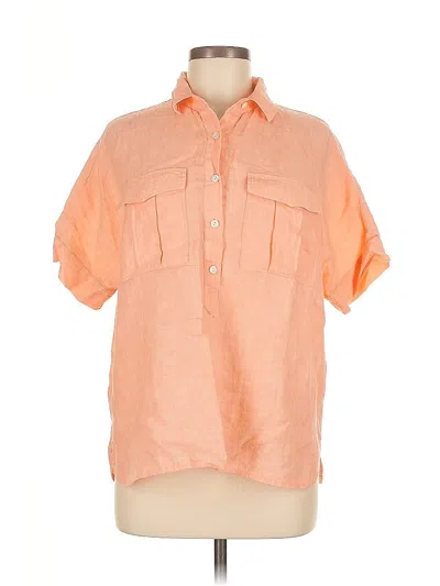 Pre-owned Baird Mcnutt For J.crew Short Sleeve Button Down Shirt In Orange