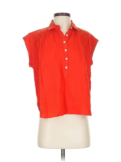 Pre-owned Baird Mcnutt For J.crew Sleeveless Button Down Shirt In Orange