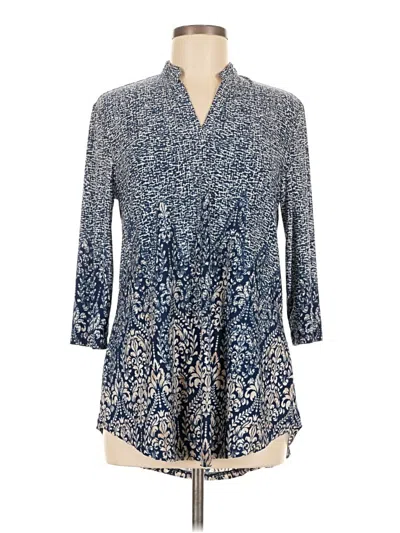 Pre-owned Baishenggt 3/4 Sleeve Blouse In Blue