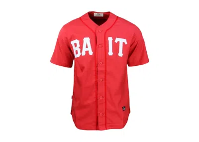 Pre-owned Bait Men's  Sluggers Baseball Jersey In Red/white
