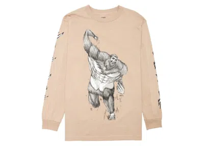 Pre-owned Bait Men's  X Attack On Titan Beast Long Sleeve Tee Shirt In Sand