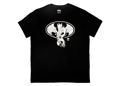 Pre-owned Bait Men's  X Batman Bat Logo Glow In The Dark Tee Shirt In Black