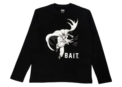 Pre-owned Bait Men's  X Batman Batarang Glow In The Dark Long Sleeve Tee Shirt In Black