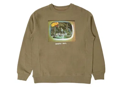 Pre-owned Bait Men's  X Beetlejuice Commercial Crewneck Sweatshirt In Green