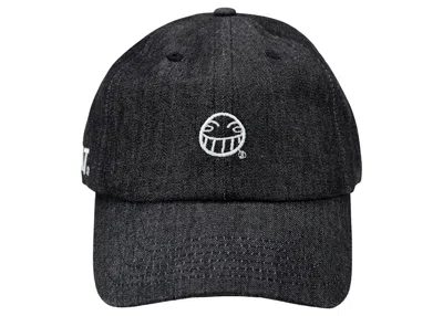 Pre-owned Bait Men's  X Cowboy Bepop Smiley Strapback Denim Cap In Black