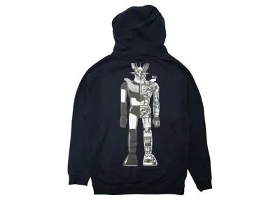 Pre-owned Bait Men's  X Goodsmile X Mazinger Robot Scheme Hoodie In Navy Blue