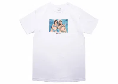 Pre-owned Bait Men's  X Initial D Impact Blue Tee Shirt In White