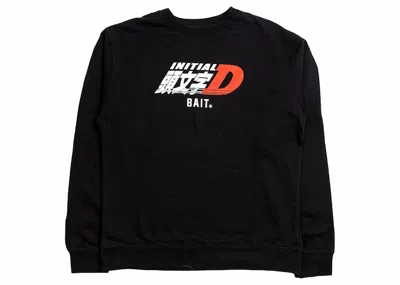 Pre-owned Bait Men's  X Initial D Logos Crewneck Sweatshirt Sweater In Black