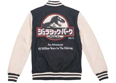 Pre-owned Bait Men's  X Jurassic Park Classic Varsity Jacket In Brown/sand