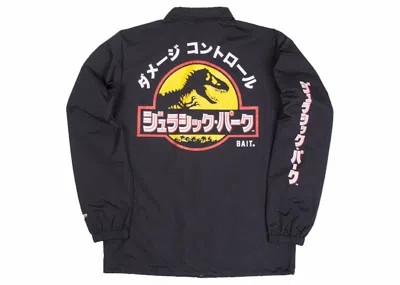 Pre-owned Bait Men's  X Jurassic Park Damage Control Coaches Jacket In Black