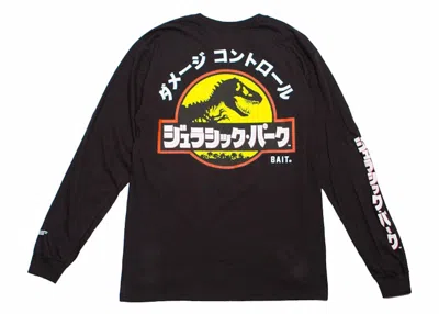 Pre-owned Bait Men's  X Jurassic Park Damage Control Long Sleeve Tee Shirt In Black